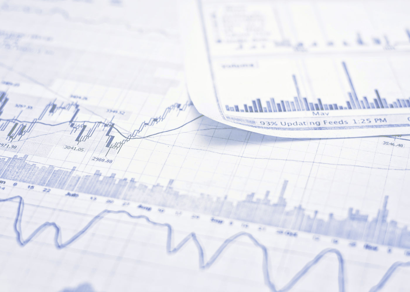 Financial reports and charts